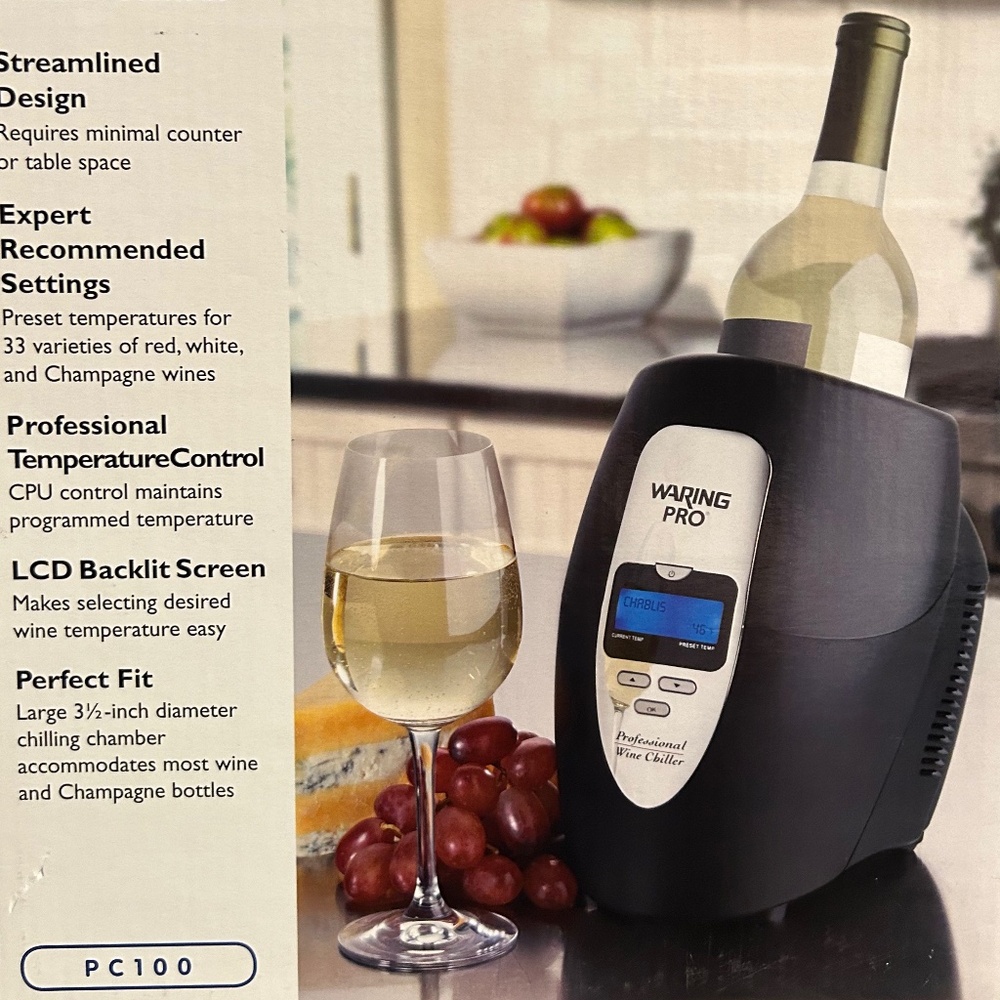 Brand New Waring Pro Professional Double Wine Chiller Warmer LCD Screen